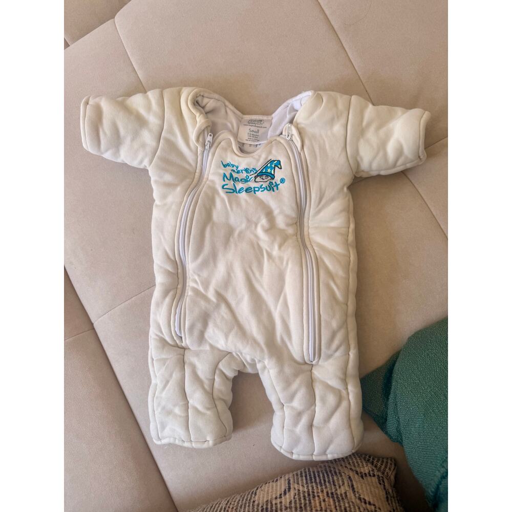 Baby Merlin Magic Sleepsuit Small 3-6M Ivory Transitional Swaddle